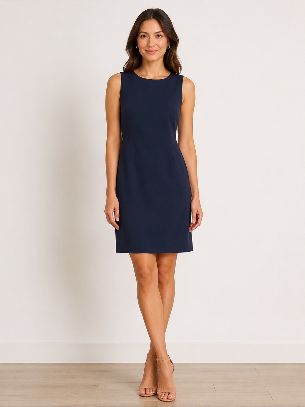 Lafayette 148 New York Harpson Sleeveless Sheath Dress, Navy, Size 6, Business